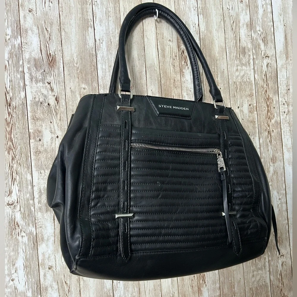 Vintage Steve Madden Y2K large bowler polyurethane purse handbag oversized